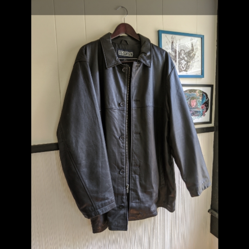 Land's End 90's/2000's style leather jacket